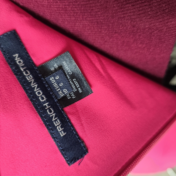 French Connection One-Shoulder Asymmetrical Mini Dress In Wild Rosa Pink Size 6 - Picture 12 of 12